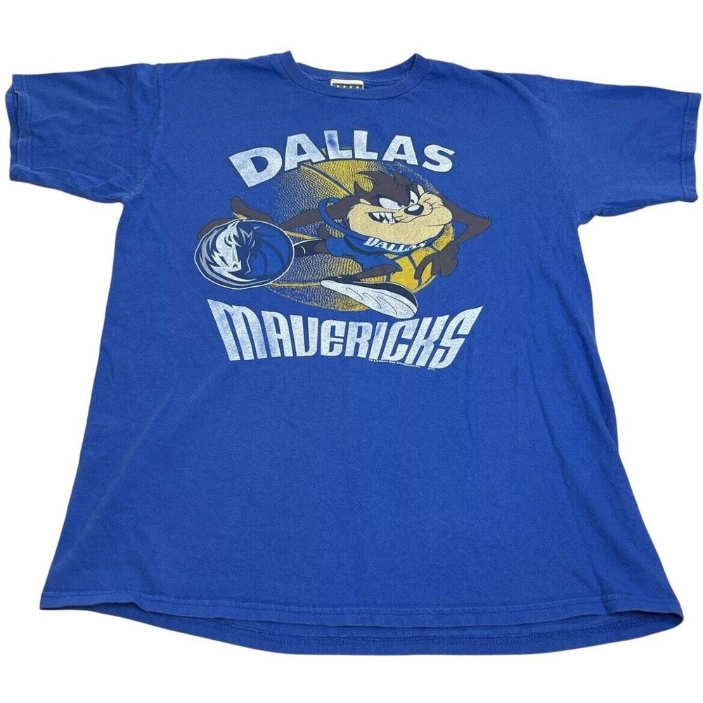 Dallas Mavericks NBA Tasmanian Devil Graphic T Shirt Mens Medium Basketball Blue